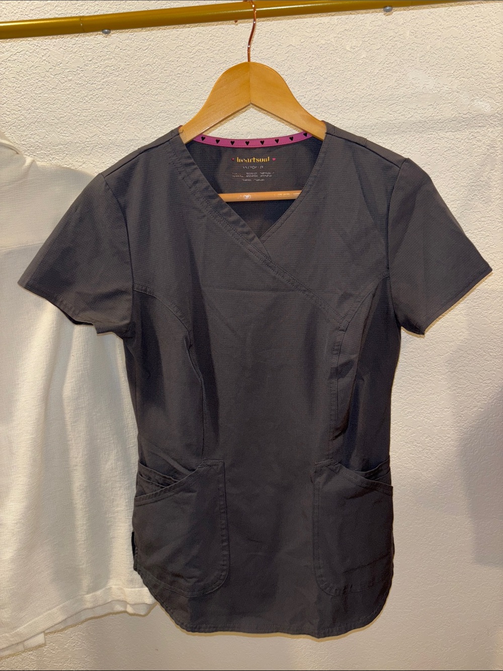 HeartSoul Black V-Neck Short Sleeve Scrub Top